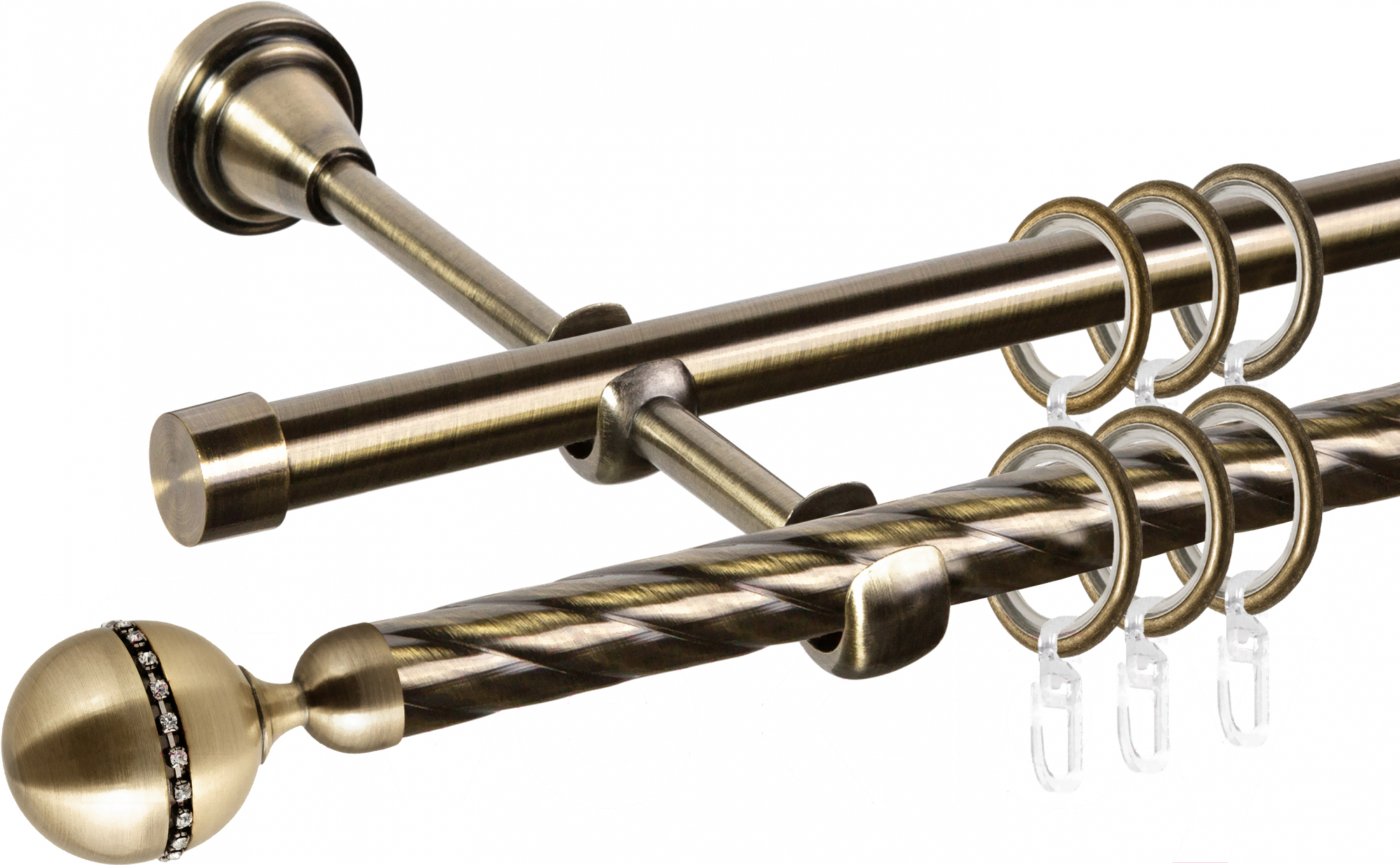 

Карниз АС ФОРОС Grace D16K/16Г + наконечники Кортеза 2.4м антик