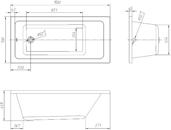 

Ванна Ventospa Novaro 150x70, Novaro 150x70