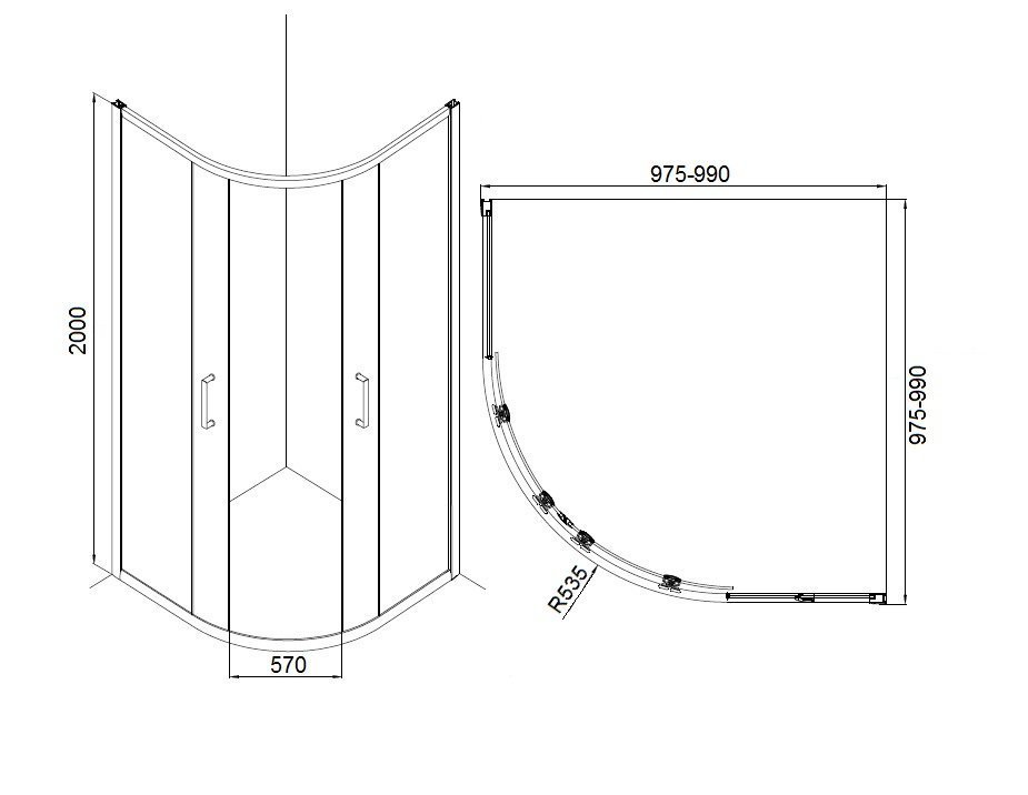 

Душевой уголок Bravat Drop 90x90 [BS090.1200A], Drop 90x90