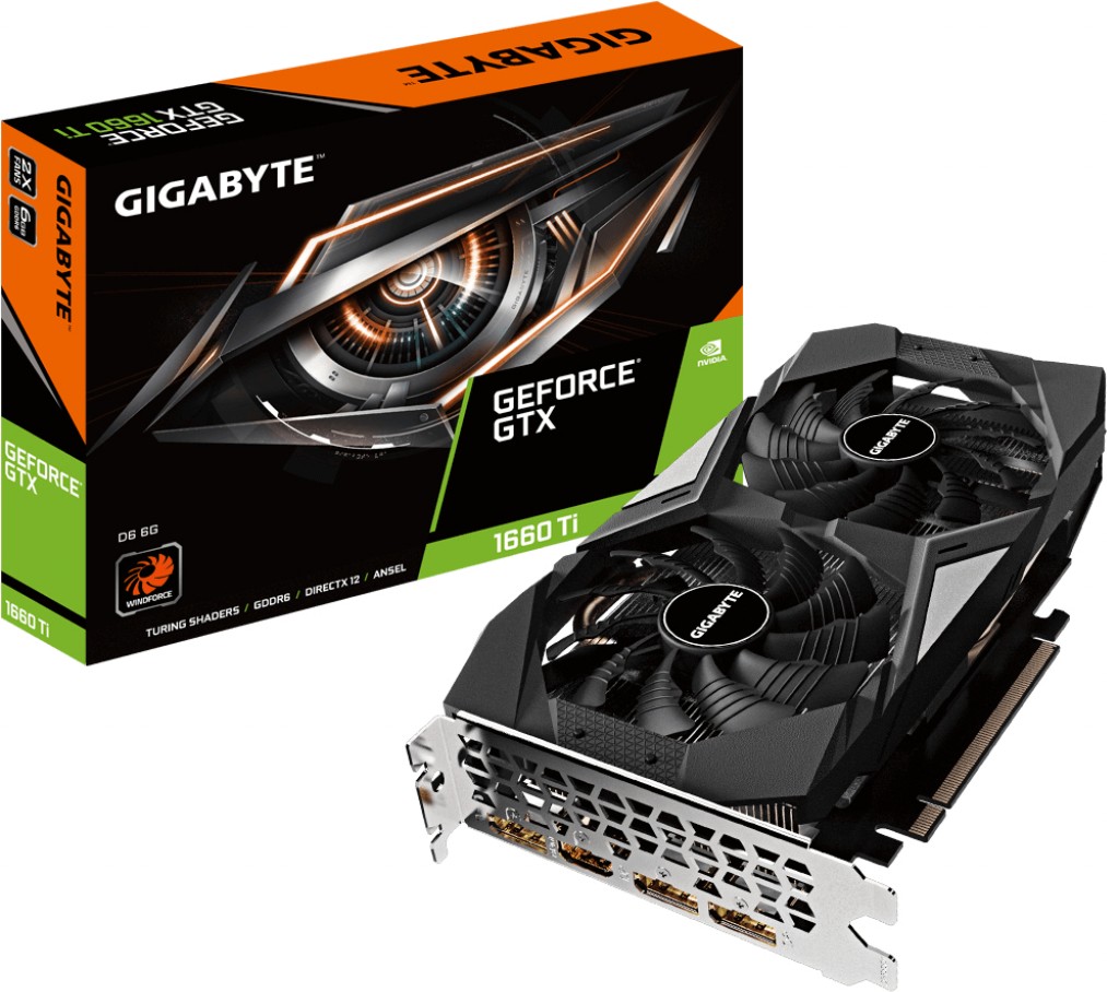 

Видеокарта Gigabyte PCIE16 GTX1660TI 6GB GDDR6 [GV-N166TD6-6GD], Видеокарта Gigabyte GeForce GTX 1660 Ti D6 6G GDDR6 GV-N166TD6-6GD