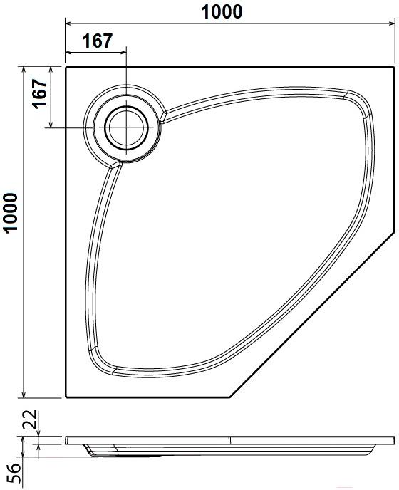 

Душевой поддон Cezares Tray-S-P-100-56-W, Tray-S-P-100-56-W