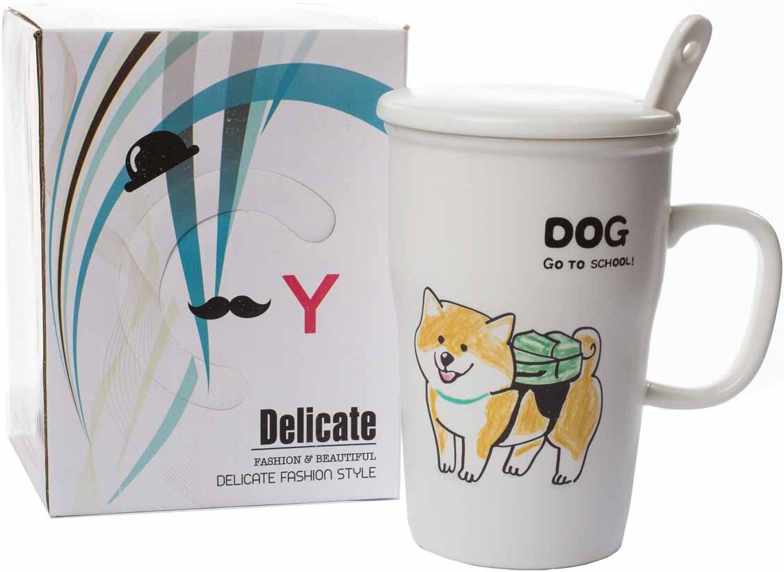 

Кружка с ложкой monAmi MUG-170 с крышкой 380мл, Кружка с ложкой MonAmi MUG-170 с крышкой 380мл