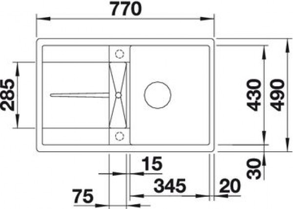 

Кухонная мойка Blanco Metra 45 S-F кофе [519088], Metra 45 S-F