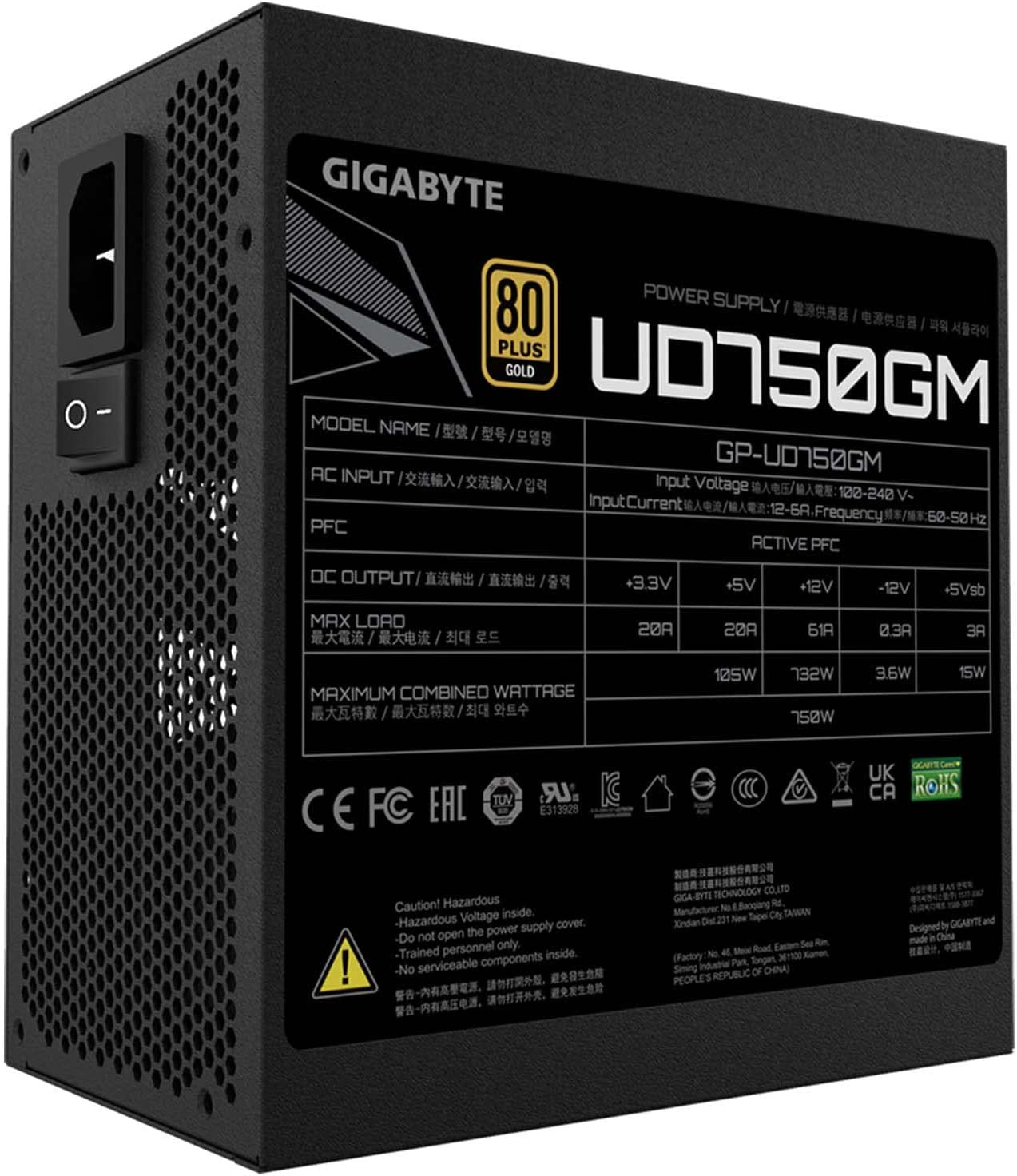 

Блок питания GigaByte GP-UD750GM 80+ gold ATX 750W