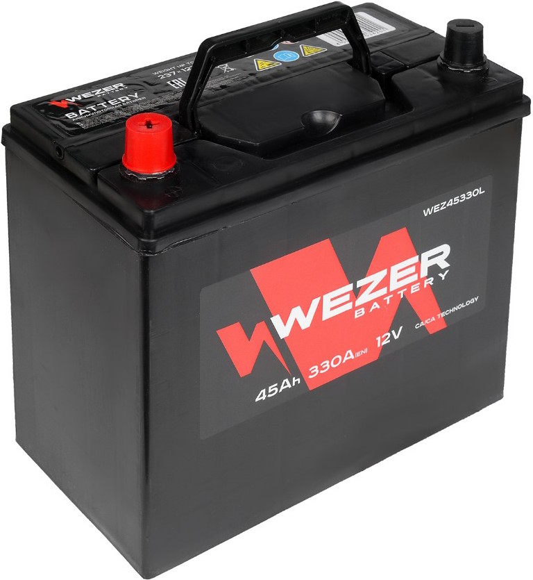 

Автомобильный аккумулятор Wezer WEZ45330L
