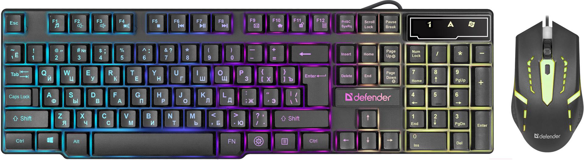 

Набор периферии Defender Sydney C-970 RU черный [45970], Комплект клавиатура + мышь Defender Sydney C-970 RU