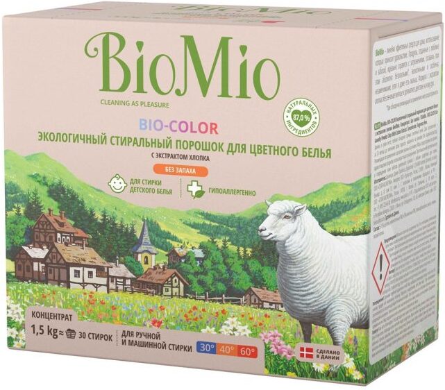 

Стиральный порошок BioMio Bio-Color цветного белья с экстрактом хлопка 1.5кг