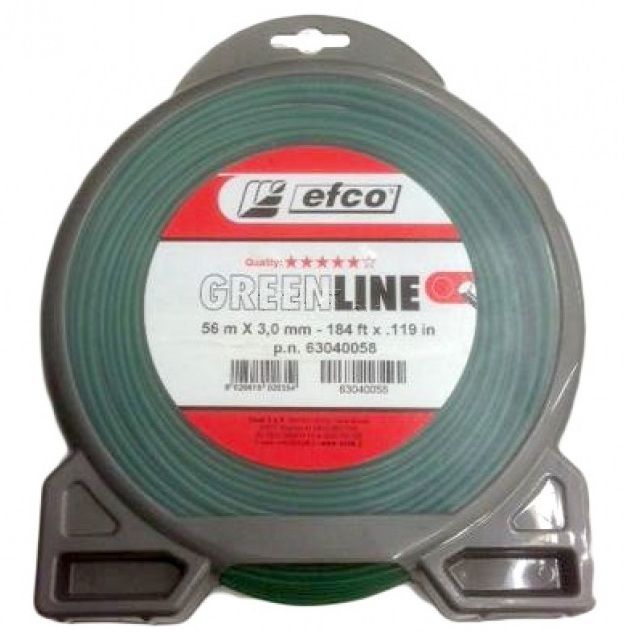 

Леска для триммера Efco 63040058, Greenline 3.0х56 м круглая