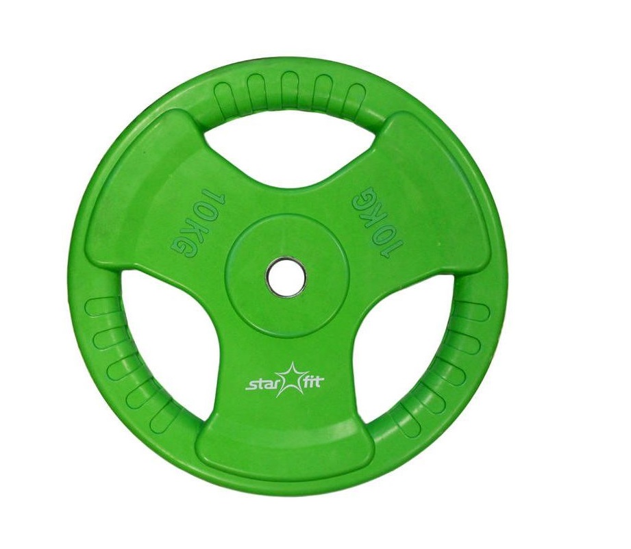 

Диск для штанги Starfit BB-201 10 кг зеленый, BB-201 10кг