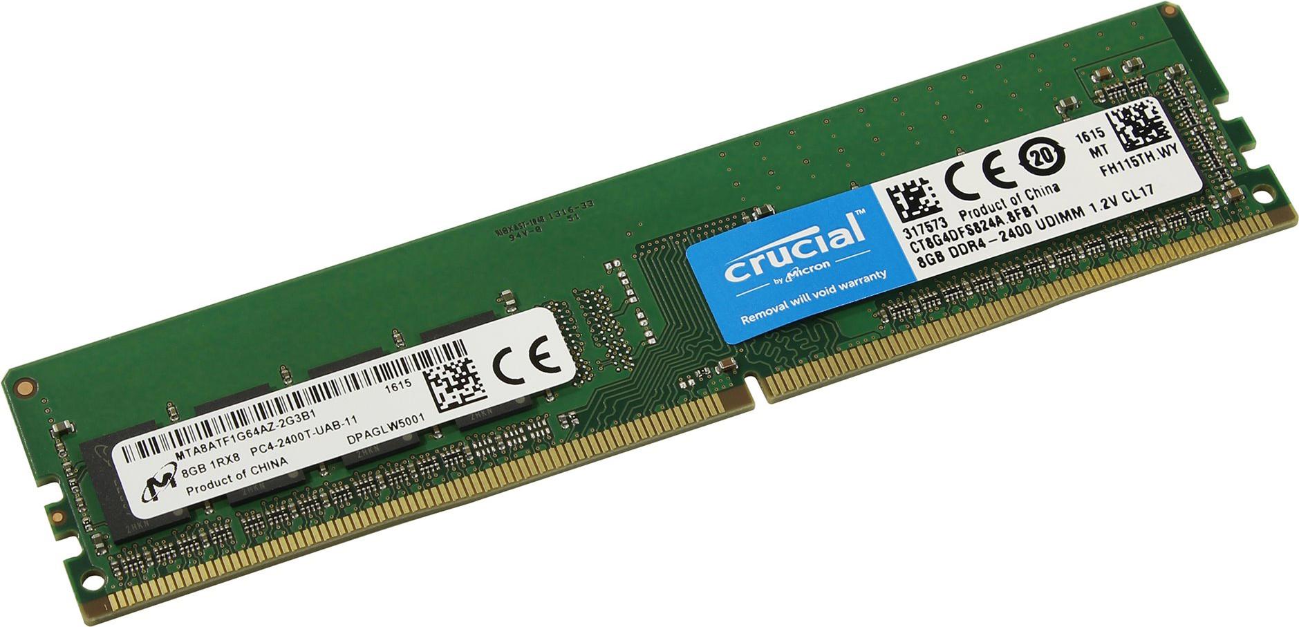 

Оперативная память Crucial 8GB DDR4 PC4-19200 [CT8G4DFS824A], 8GB DDR4 PC4-19200