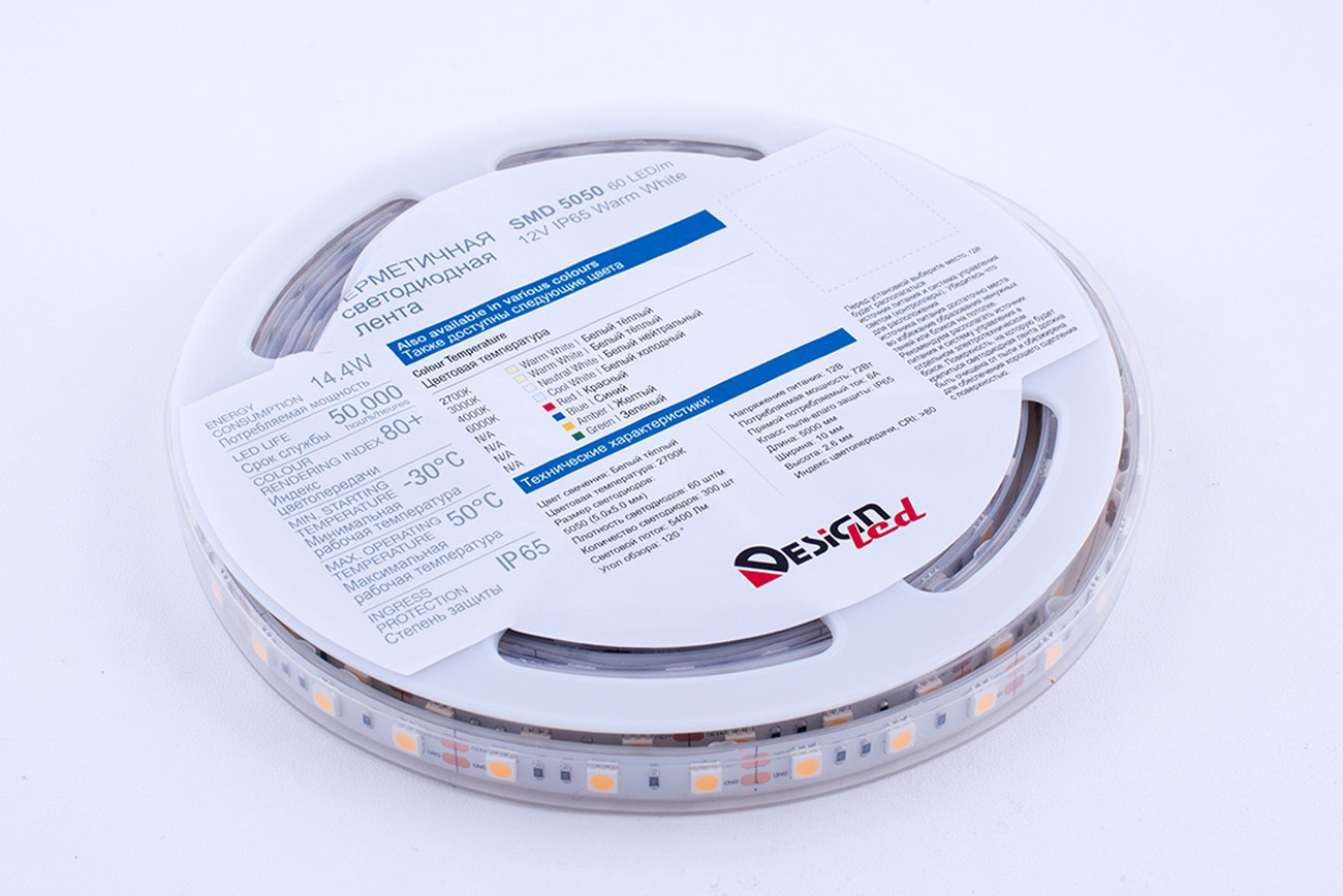 

Светодиодная лента DesignLed Лента светодиодная LUX, 5050, 60 LED/м, 14,4 Вт/м, 12В, IP65, Теплый белый (2700K) [DSG560-12-WW-65], Светодиодная лента DesignLed Лента светодиодная LUX, 5050, 60 LED/м, 14,4 Вт/м, 12В, IP65, Теплый белый (2700K) DSG560-12-WW