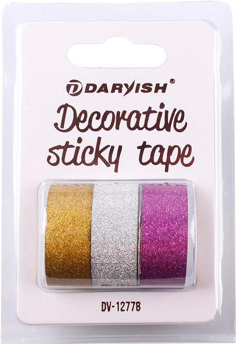 

Клейкая лента Darvish 3шт/уп 15мм*3м блёстки [DV-12778], 3шт/уп 15мм*3м блёстки