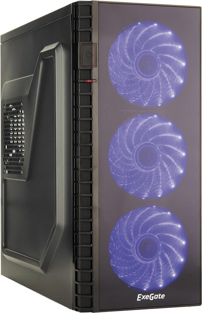 

Корпус ExeGate Miditower EVO-7216 Black/Blue light, Miditower EVO-7216