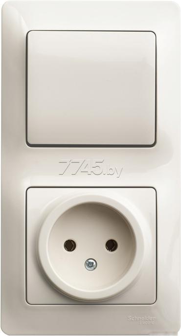 

Розетка Schneider Electric Блок выключатель+розетка Glossa GSL000260