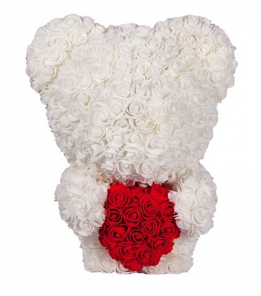 

Сувенир Teddy Rose Bear 8022 40cm White, 8022 40cm