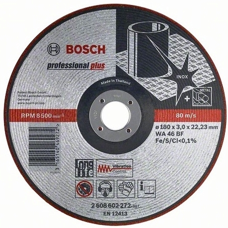 

Обдирочный круг Bosch Inox WA 46 BF D125 22,23 3 мм [2.608.602.218], Обдирочный круг Bosch Inox WA 46 BF D125 22,23 3 мм 2.608.602.218