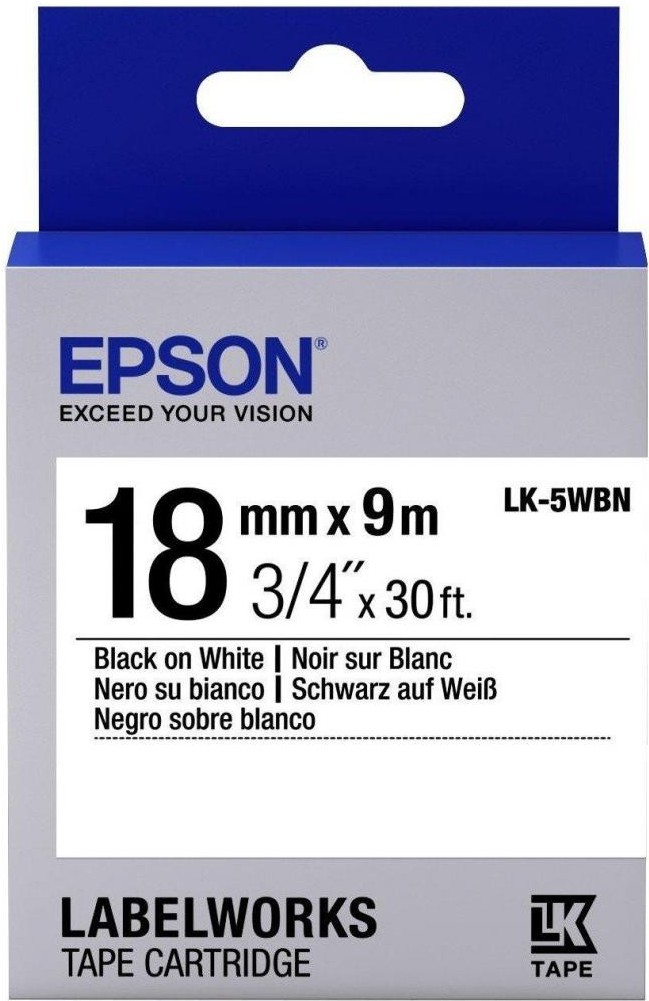 

Расходный материал Epson Лента прозрачная LK5WBN Std Blk/Wht 18/9 [C53S655006], Картридж Epson LK5WBN Std Blk/Wht 18/9 C53S655006