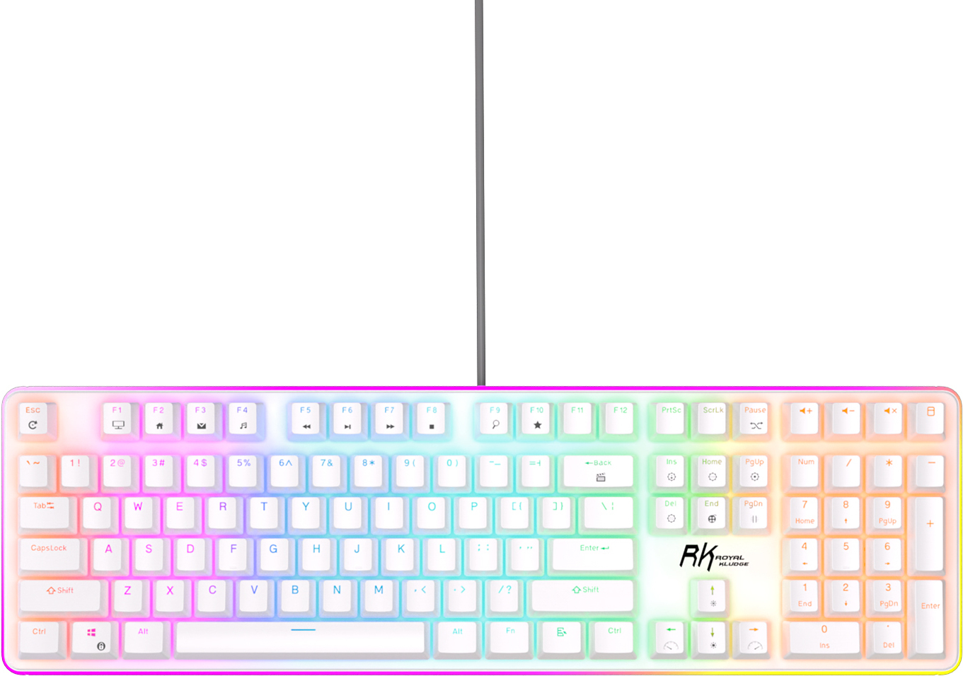 

Клавиатура Royal Kludge RK918 White (USB, RGB, Blue switch)