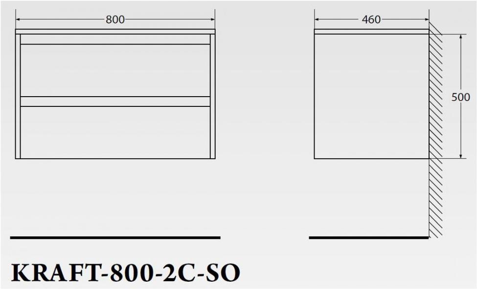 

Тумба под умывальник BelBagno Kraft-800-2C-SO-RT, Kraft-800-2C-SO-RT