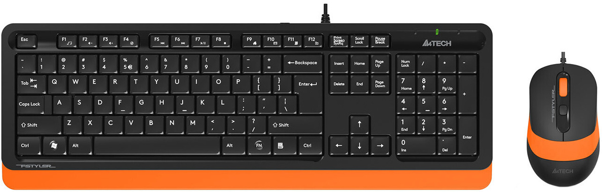 

Набор периферии A4Tech Fstyler F1010 черный/оранжевый [1147551], Клавиатура + мышь A4 Fstyler F1010 черный/оранжевый