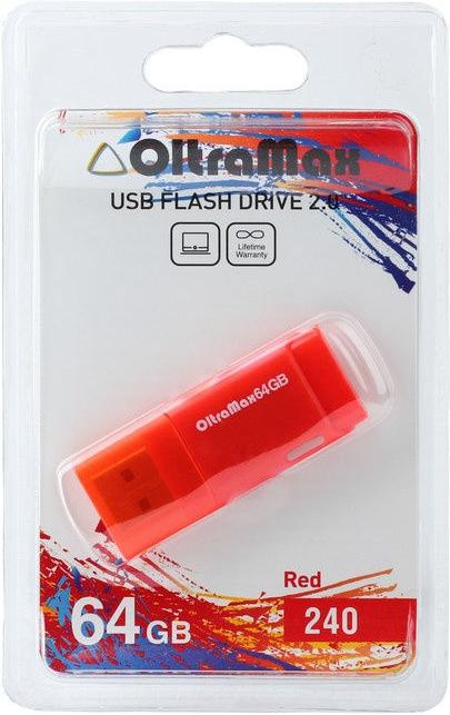 

Usb flash Oltramax OM-64GB-240 красный, OM-64GB-240