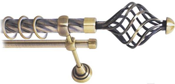

Карниз Lm Decor Вираж 098 2р витой 25/16мм 3.6м антик, Вираж 098 2р витой 25/16мм 3.6м