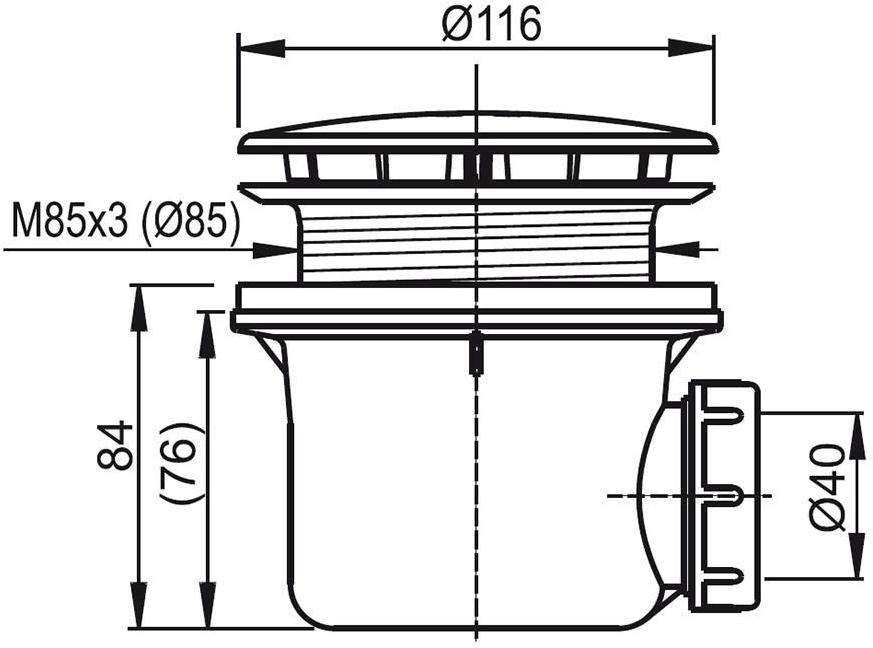 

Cифон, слив-перелив Ravak Standard 90 хром [X01314], Standard 90