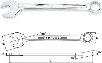 

Ключ комбинированный Toptul 18мм 15° [AAEX1818], 18мм 15°