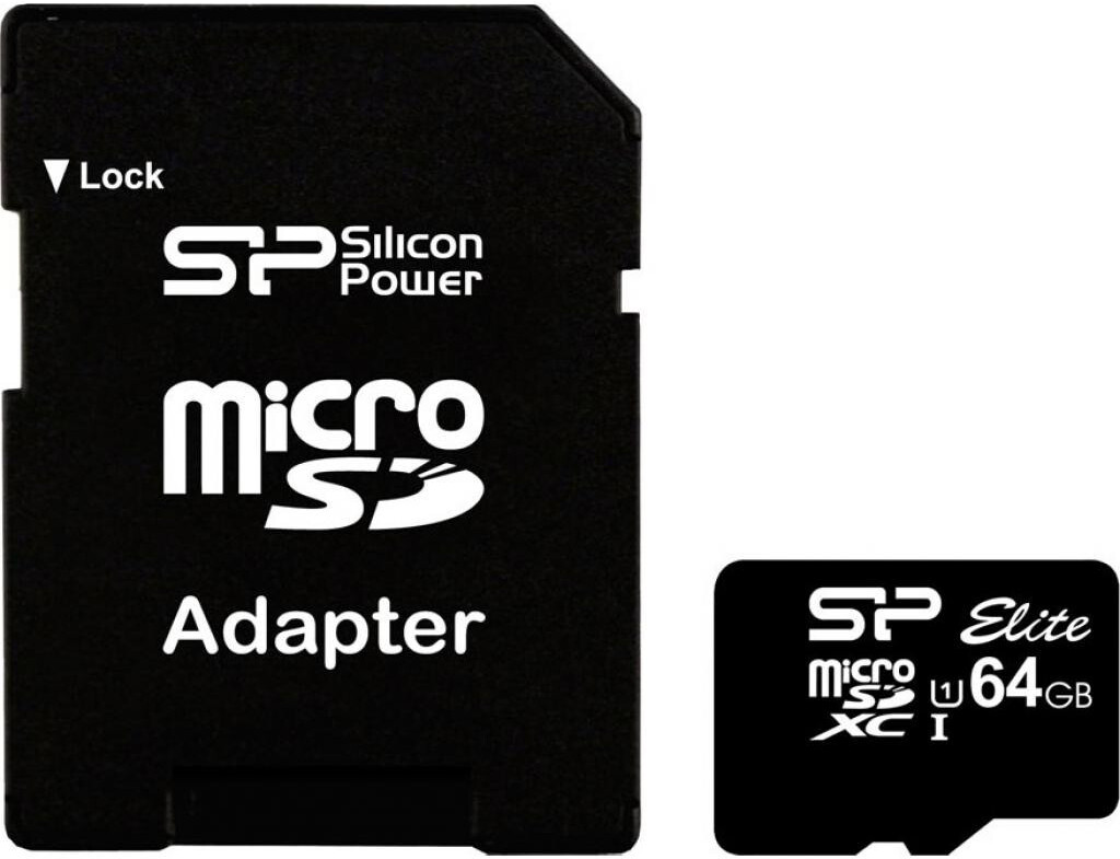 

Карта памяти Silicon-Power microSDXC 64Gb Class 10 UHS-I (SD адаптер) [SP064GBSTXBU1V10-SP], Карта памяти Silicon-Power microSDXC 64Gb Class 10 UHS-I (SD адаптер) SP064GBSTXBU1V10-SP