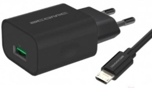 

Сетевое зарядное устройство Atomic U2 с кабелем microUSB черный