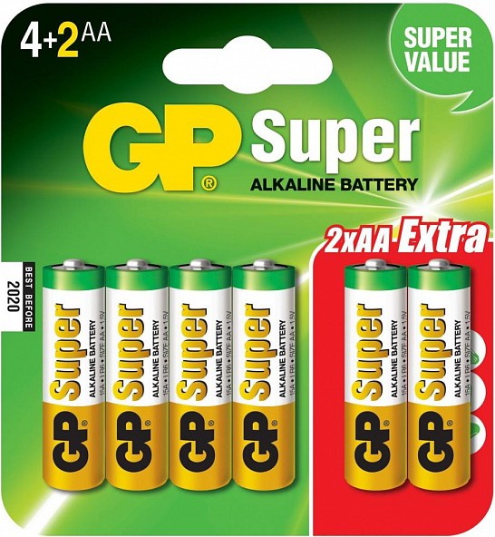 

Батарейки GP Alkaline AAx6шт (LR6/15A 6BP)