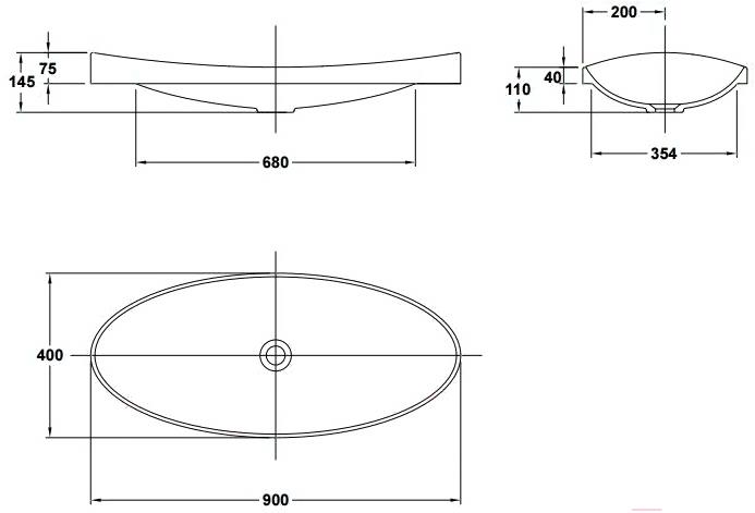 

Умывальник Gala Klea 90x40 [33040], Klea 90x40