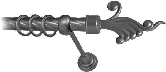 

Карниз Lm Decor Кения 023 1р витой 3м антрацит, Кения 023 1р витой 16мм 3.0м