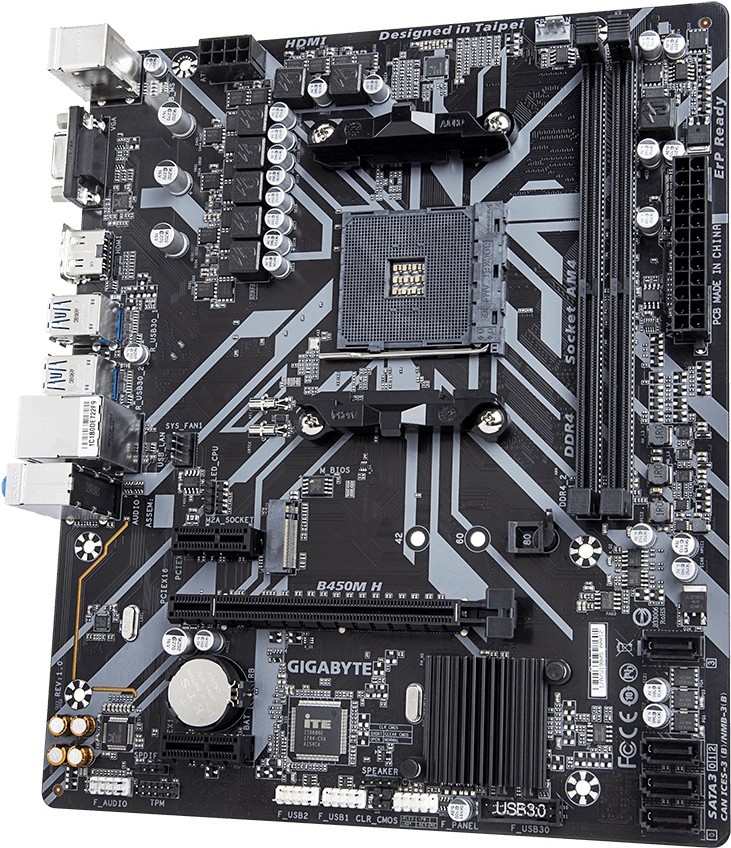 

Материнская плата Gigabyte Материнская плата Gigabyte B450M H (rev. 1.0) [B450M H], Материнская плата Gigabyte B450M H (rev. 1.0)