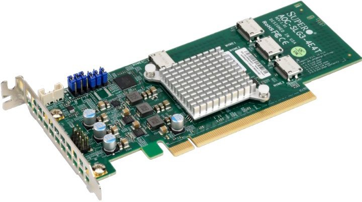 

Комплектующие для серверов Supermicro NVME AOC CARD AOC-SLG3-2E4, HBA адаптер Supermicro AOC-SLG3-2E4