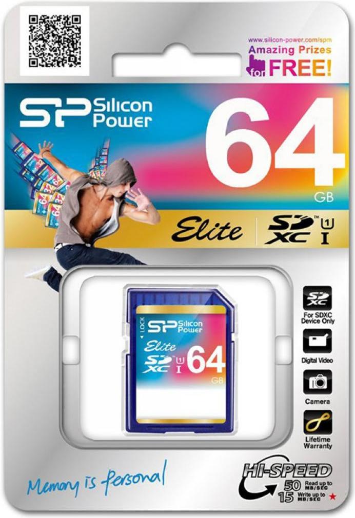 

Карта памяти Silicon-Power SDHC Elite UHS-1 64 Гб UHS-I Class 10 [SP064GBSDXAU1V10], Карта памяти Silicon-Power SDHC Elite UHS-1 64 Гб UHS-I Class 10 SP064GBSDXAU1V10