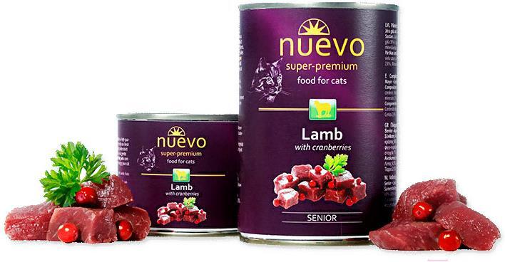 

Корм для кошек Nuevo Senior консервы с ягненком и клюквой 200 г, Корм для кошек Nuevo Senior консервы с ягненком и клюквой 200 г 95116