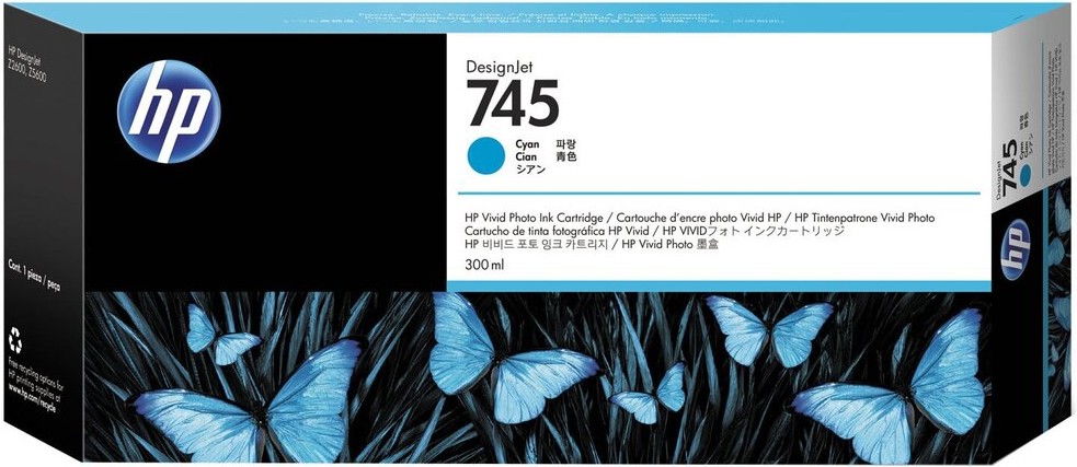 

Картридж HP 745 300-ml Cyan [F9K03A], Картридж HP 745 300-ml F9K03A Cyan