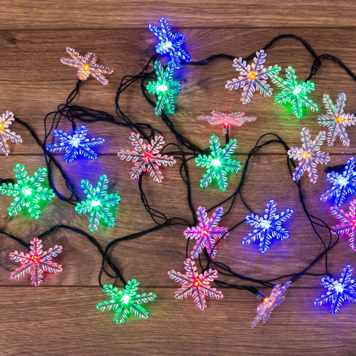 

Светодиодная гирлянда Neon-night Снежинки разноцветный [303-065], Снежинки