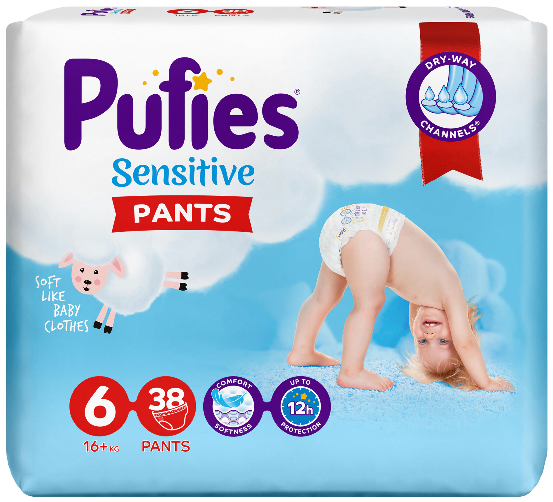 

Детские подгузники Pufies Sensitive Extra Large 16+ кг (38шт)