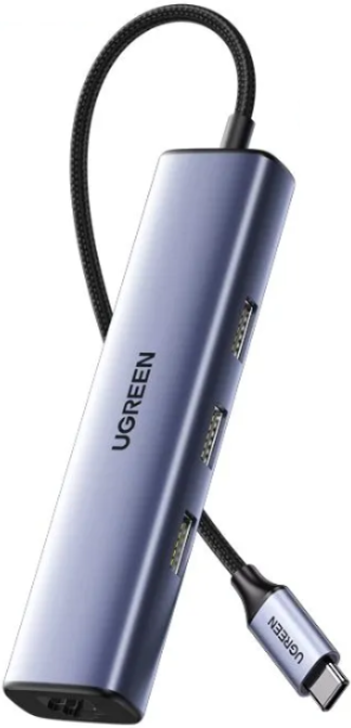 

Док-станция UGREEN CM475-60600; Type C to 3*USB 3.0 + RJ45 (Gigabit), без порта для питания