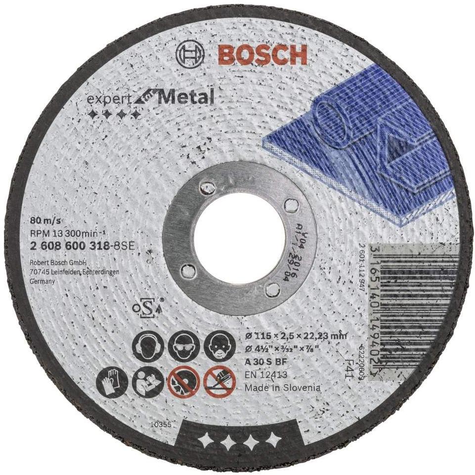 

Отрезной круг Bosch 115х2.5x22.2 мм для металла Standard [2.608.603.164], 115х2.5x22.2 мм для металла Standard