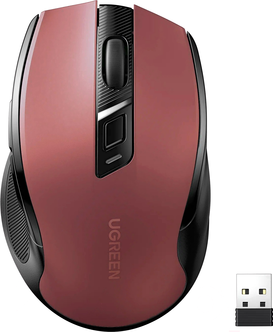 

Мышь компьютерная беспроводная UGREEN MU006-15065, 2.4G, 1000/1600/2000/4000 DPI, Red