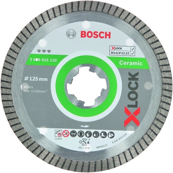 

Алмазный диск Bosch Best For Ceramic Extraclean D125 22,23 1,4 7 мм X-LOCK [2.608.615.132], Алмазный диск Bosch Best For Ceramic Extraclean D125 22,23 1,4 7 мм X-LOCK 2.608.615.132