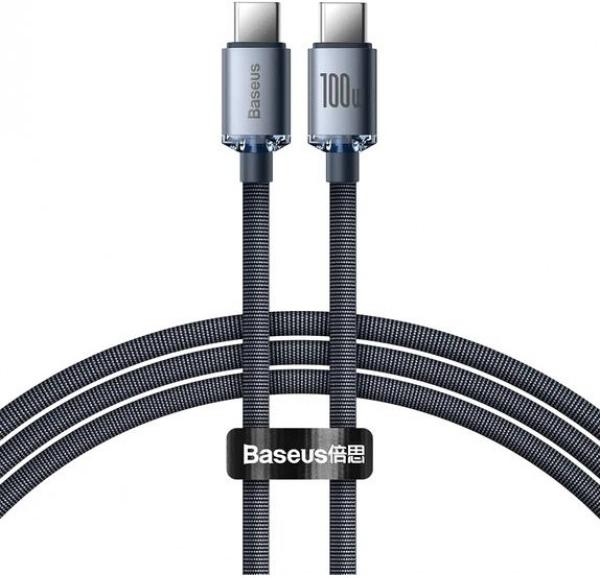 

Кабель для компьютера Baseus CAJY000701 черный, Baseus Crystal Shine Series Fast Charging Data Cable Type-C to Type-C 100W 2m Black (CAJY000701)