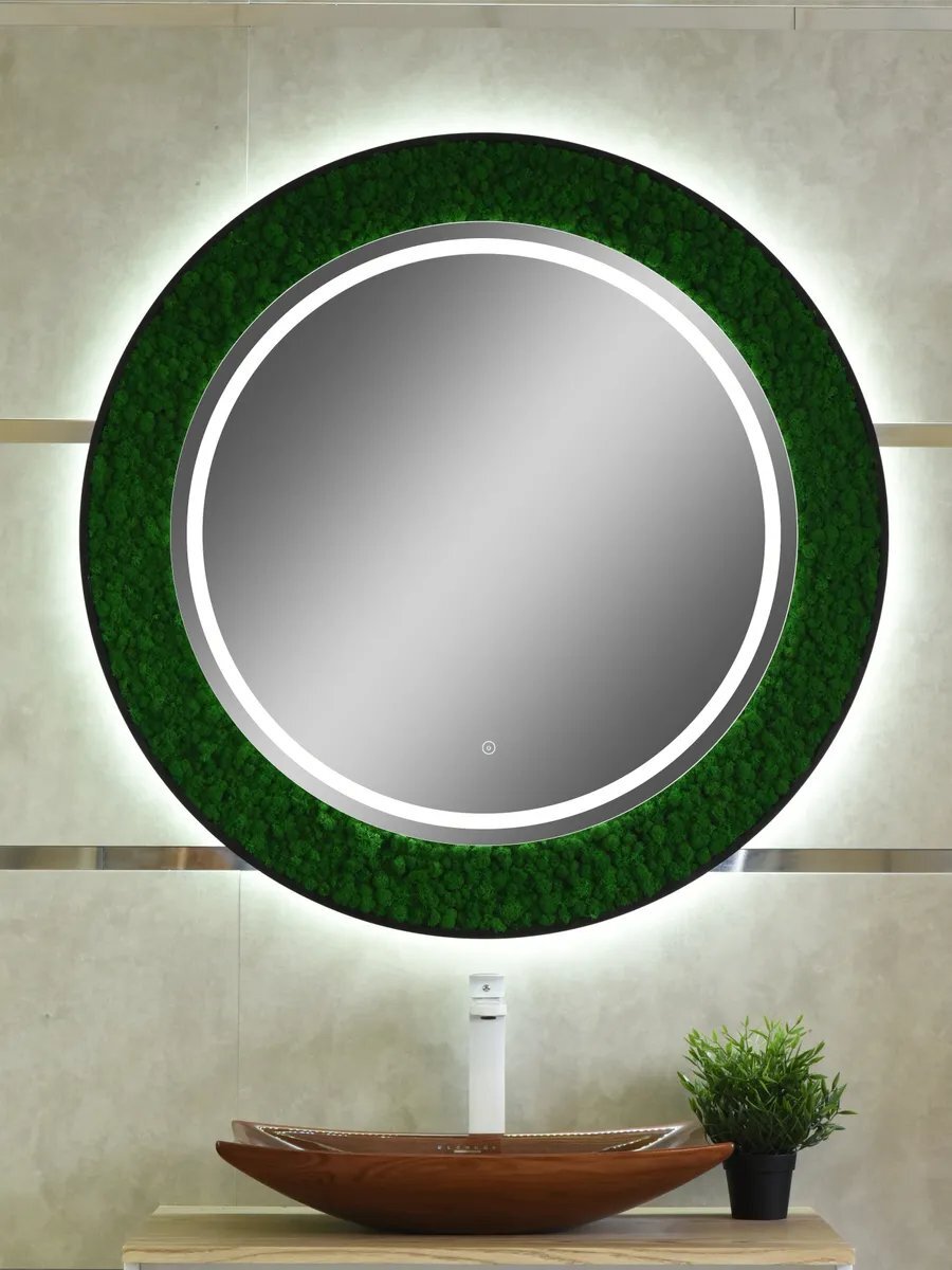 

Зеркало Континент Forest LED D800 с натуральным мхом (ЗЛП302)