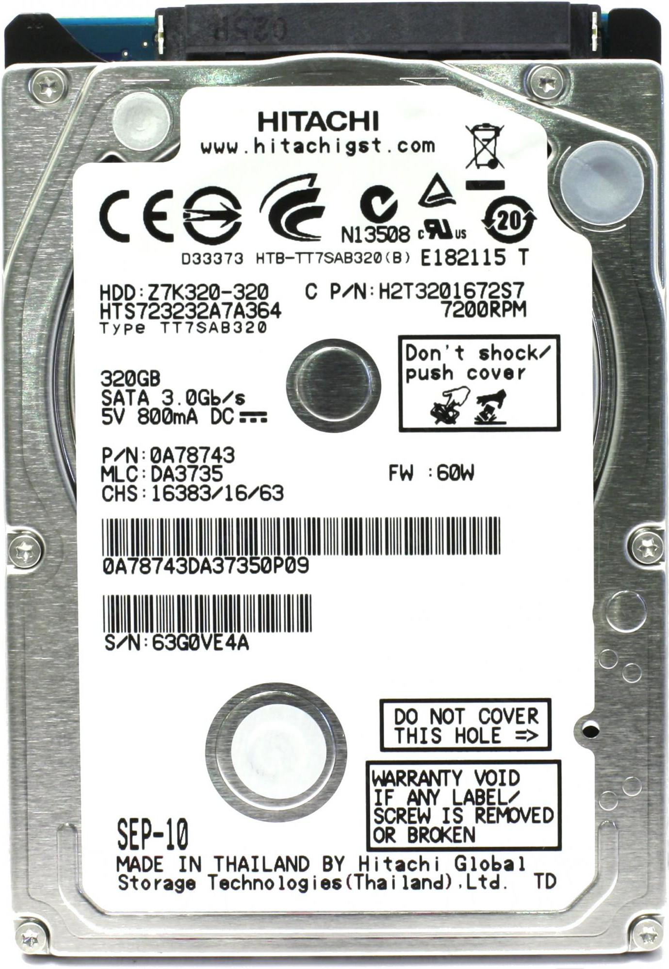 

Жесткий диск Hitachi Travelstar Z7K320 320GB [HTS723232A7A364], Жесткий диск Hitachi Travelstar Z7K320 320GB HTS723232A7A364