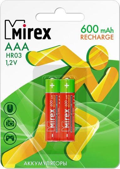 

Зарядное Mirex ААА 600 мАч 2 шт [23702-HR03-06-E2], ААА 600 мАч 2 шт