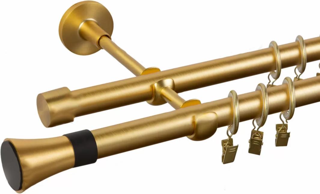 

Карниз АС ФОРОС Dance D19Г/19Г +2,4м Тоскана Матовое Золото/Черный матовое золото, Dance D19Г/19Г + наконечники Тоскана черный 2.4м