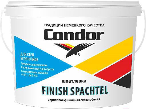 

Шпатлевка CONDOR Finish Spachtel (4кг), шпатлевка Condor Finish Spachtel 4 кг белый